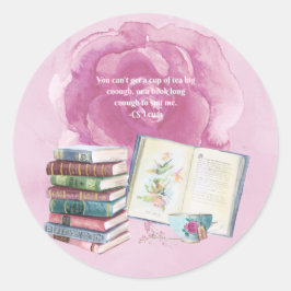 CS Lewis Tea & Book Quote Klassischer Round-Sticke Runder Aufkleber