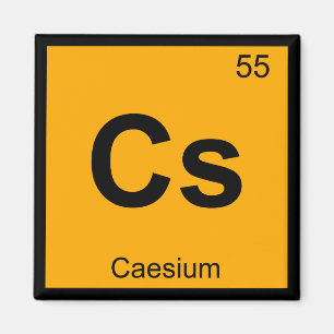 Cs - Periodisches Tabellensymbol für Caesium Chem Magnet