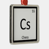 Cs - Regelmäßiges Symbol für die Chess Game Chemis Silbernes Ornament (Rechts)