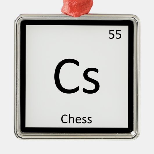 Cs - Regelmäßiges Symbol für die Chess Game Chemis Silbernes Ornament (Vorne)
