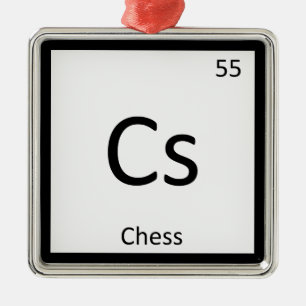 Cs - Schachspiel Chemie Periodensystem Symbol Silbernes Ornament
