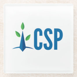 CSP einfaches Logo Glasuntersetzer