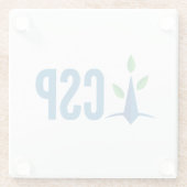 CSP einfaches Logo Glasuntersetzer (Rückseite)