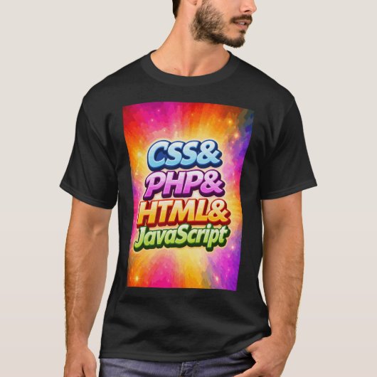 CSS und PHP und HTML und JavaScript T-Shirt (Vorderseite)