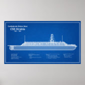 CSS Virginia - Pläne für den Schiffsbau ABD Poster (Vorne)