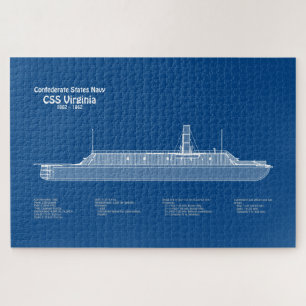 CSS Virginia - Pläne für den Schiffsbau ABD Puzzle