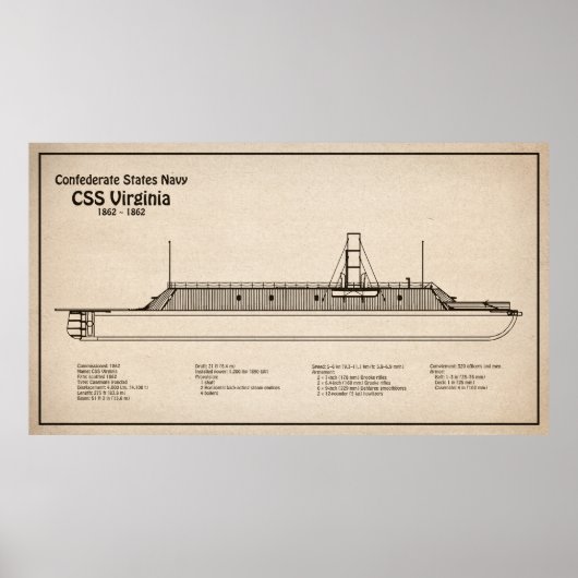 CSS Virginia - Pläne für ein Schiffskonzept - SD Poster (Vorne)