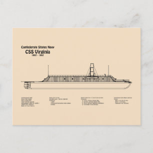 CSS Virginia - Pläne für ein Schiffskonzept - SD Postkarte