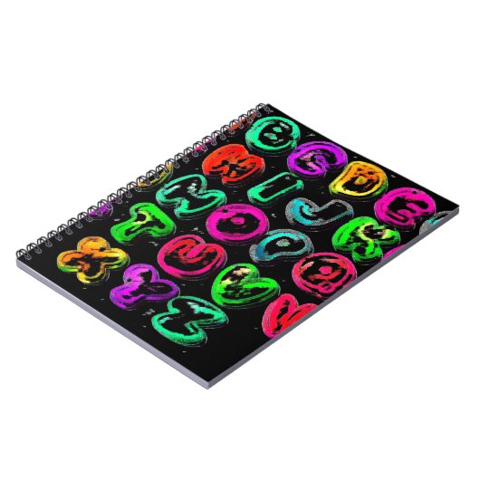 CSVL-FARBEN GRAFFITI ALPHABET-SCHREIBEN NOTIZBLOCK (Linke Seite)