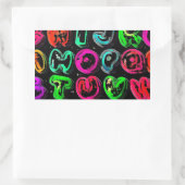 CSVL-FARBEN GRAFFITI ALPHABET-SCHREIBEN RECHTECKIGER AUFKLEBER (Tasche)