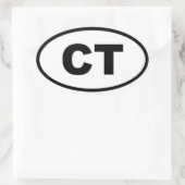 CT Connecticut Ovaler Aufkleber (Tasche)