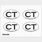 CT - Connecticut USA Oval Logo Ovaler Aufkleber (Blatt)