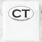 CT - Connecticut USA Oval Logo Ovaler Aufkleber (Tasche)