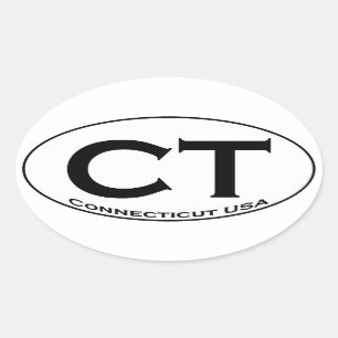 CT - Connecticut USA Oval Logo Ovaler Aufkleber