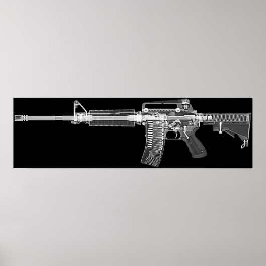 CT/Röntgen-Poster aus echtem AR-15 Gewehr! Hohe De Poster (Vorne)