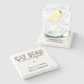 CT Tech-Geschenke für CAT-Scan-Technologie Steinuntersetzer (Seitenansicht)