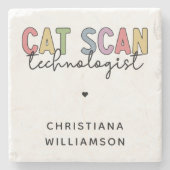 CT Tech-Geschenke für CAT-Scan-Technologie Steinuntersetzer (Vorderseite)