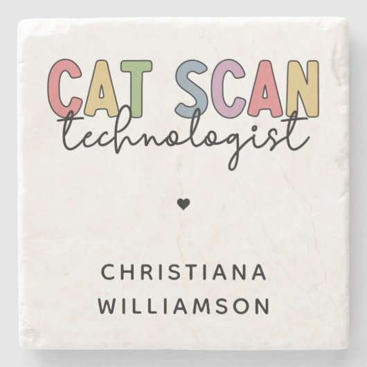 CT Tech-Geschenke für CAT-Scan-Technologie Steinuntersetzer (Vorderseite)
