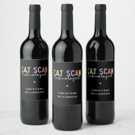 CT Tech-Geschenke für CAT-Scan-Technologie Weinetikett