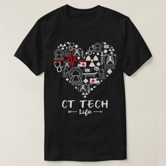 CT Tech Life Heart Funny Technologist Premium T-Shirt (Design vorne)