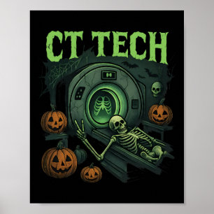 Ct Tech Skeleton Funny Halloween Mi Techniker Ra Poster