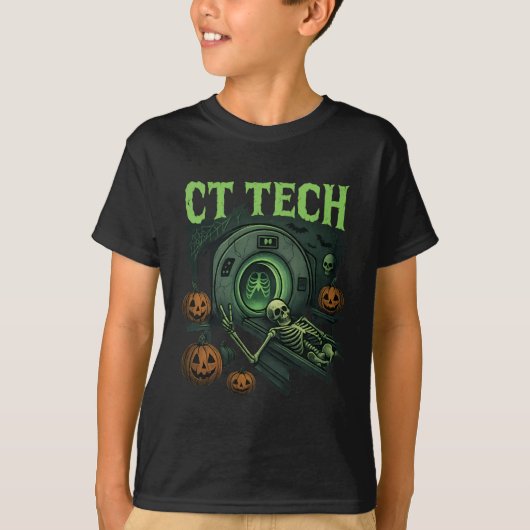 Ct Tech Skeleton Funny Halloween Mi Techniker Ra T-Shirt (Vorderseite)