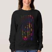 CT Tech US Flag Computed Tomography Tech CT Techno Sweatshirt (Vorderseite)