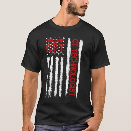 CT Technologin American Flag Patriotic Medicine T-Shirt (Vorderseite)