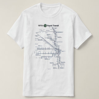CTA "L" Rapid Transit 1970s Karte Chicago, Illinoi T-Shirt