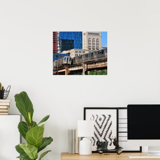 CTA Schnelldurchfahrt Orange Line und Grüne Linie Poster (Heimbüro)