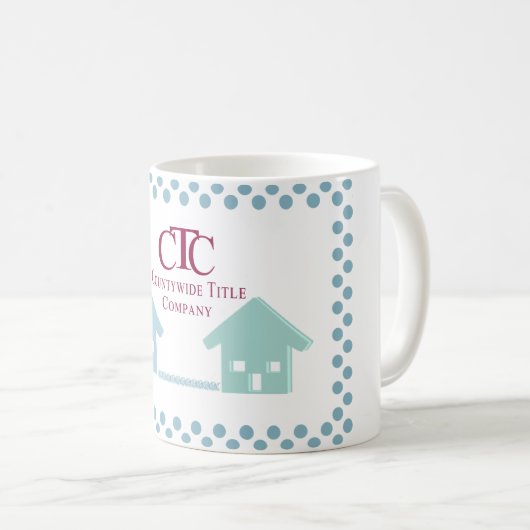 CTC-Tasse mit blauen Häusern Kaffeetasse (VorderseiteRechts)