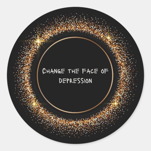 CTFOD für Schwarz und Gold-Glitzer Runder Aufkleber (Vorderseite)