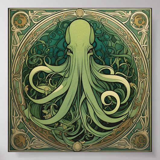 Cthulhu Art Nouveau Poster (Vorne)