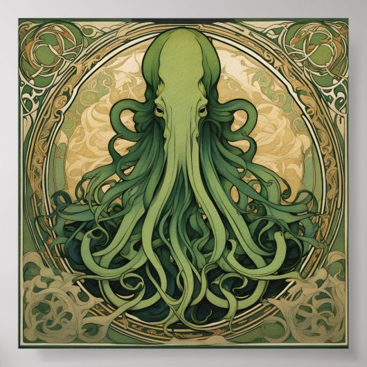Cthulhu Art Nouveau Poster (Vorne)