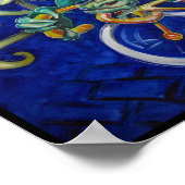 Cthulhu auf dem Fahrrad Poster (Ecke)