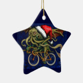 Cthulhu auf einem Fahrrad Keramik Ornament (Rechts)