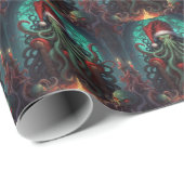Cthulhu Christmas Horror Lovecraft Geschenkpapier (Rolleneckpunkt)