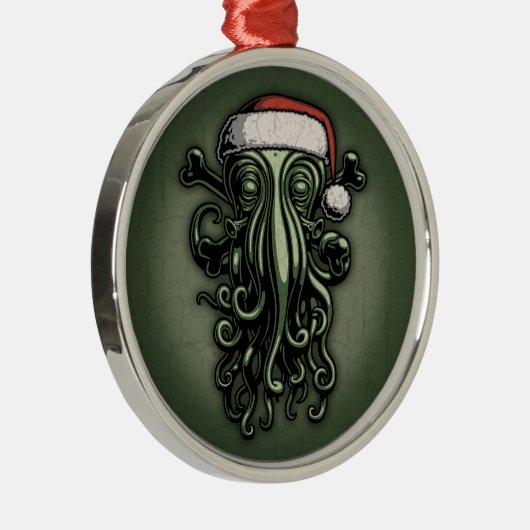 Cthulhu Claus Silbernes Ornament (Rechts)