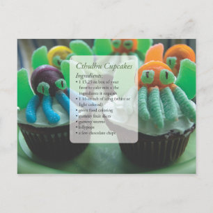 Cthulhu Cupcakes Rezeptkarte Postkarte