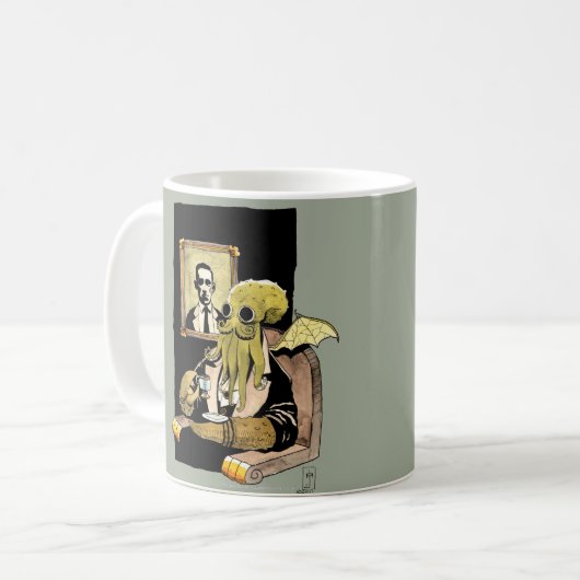 Cthulhu, das Tee - Tasse nimmt (Vorderseite Links)