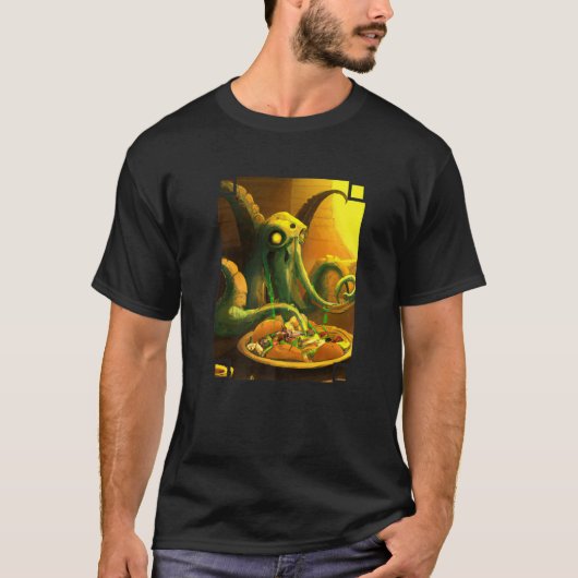 Cthulhu Eating A Plate Of Tacos Cthulhu Eating Tac T-Shirt (Vorderseite)