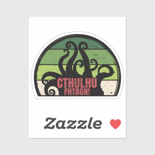 Cthulhu Fhtagn Vintag Aufkleber (Blatt)