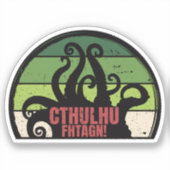 Cthulhu Fhtagn Vintag Aufkleber (Vorderseite)