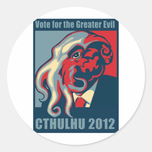 Cthulhu für Präsident- 2012 Runder Aufkleber (Vorderseite)