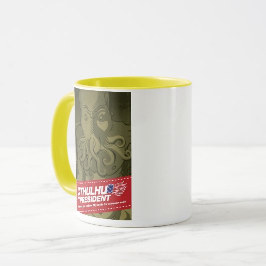 Cthulhu für Präsidenten Mug Tasse (Vorderseite Links)