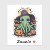 Cthulhu Halloween Madness - Kawaii Lila Hexe Aufkleber (Blatt)