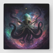 Cthulhu Hanging Wall Clock Quadratische Wanduhr (Vorderseite)