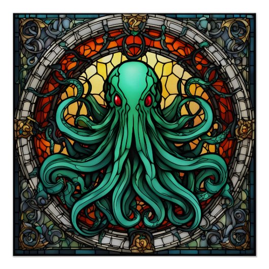 Cthulhu Hartglas Poster (Vorderseite)