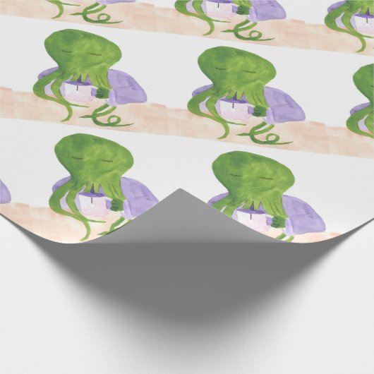 Cthulhu hat eine Tasse Tee Geschenkpapier (Ecke)