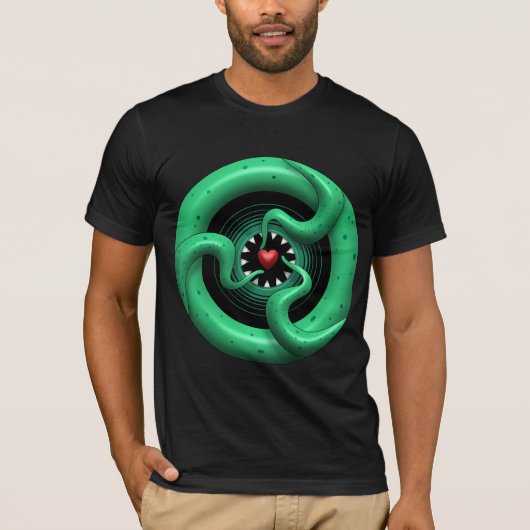 Cthulhu Heart Basic Bella Leinwand T-Shirt (Vorderseite)